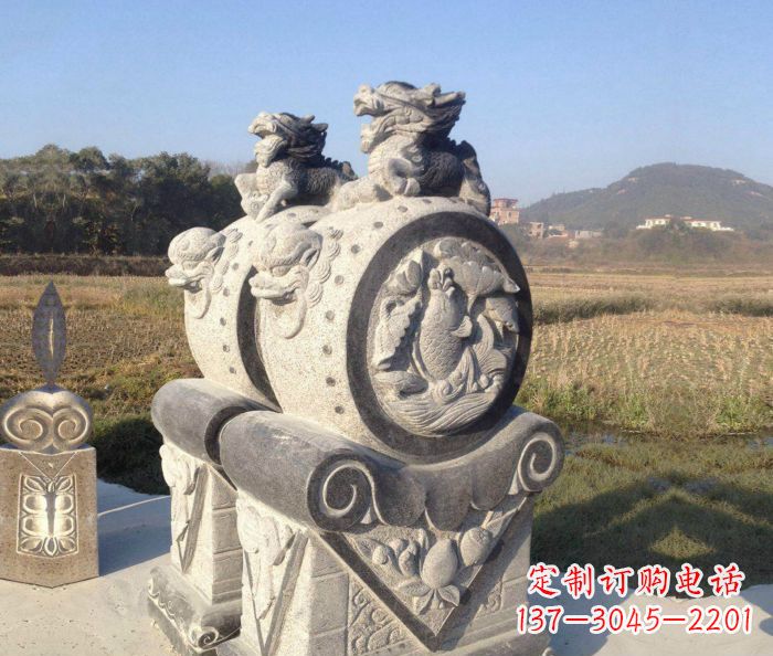 山东仿古抱鼓石镇宅石门墩 (4)