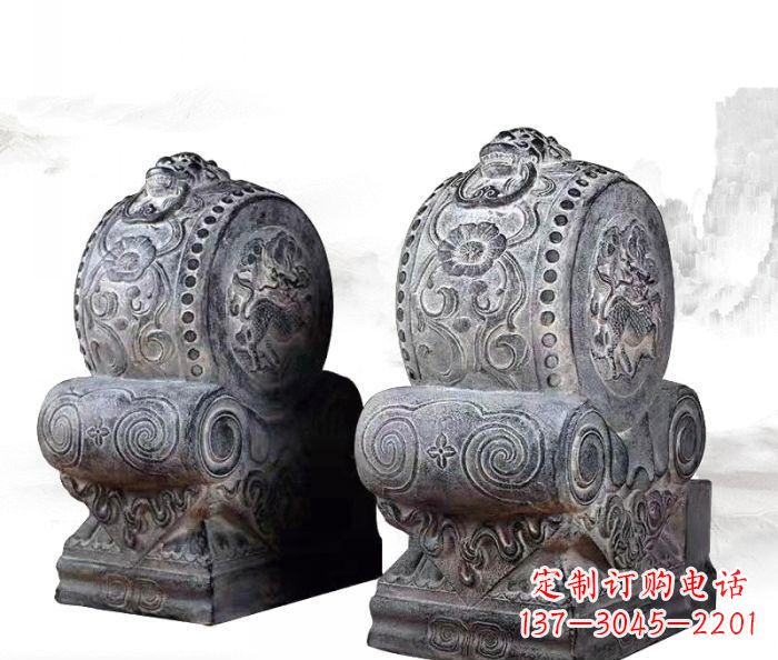 山东仿古抱鼓石镇宅石门墩 (3)