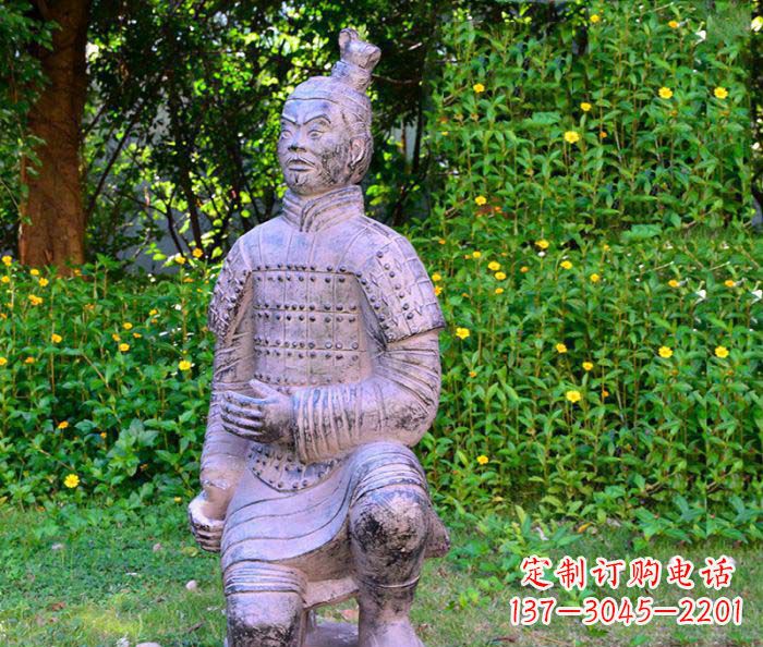 山东仿古兵马俑公园人物石雕