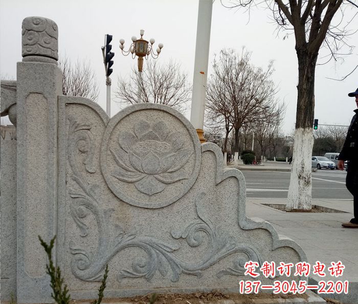 山东仿古护城河石栏板雕塑