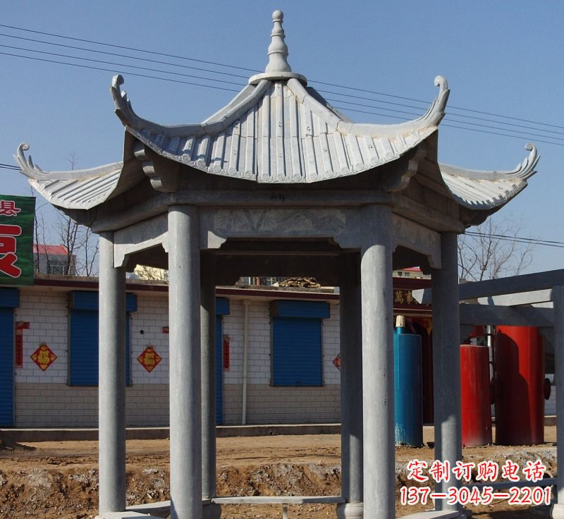 山东精美仿古石雕凉亭