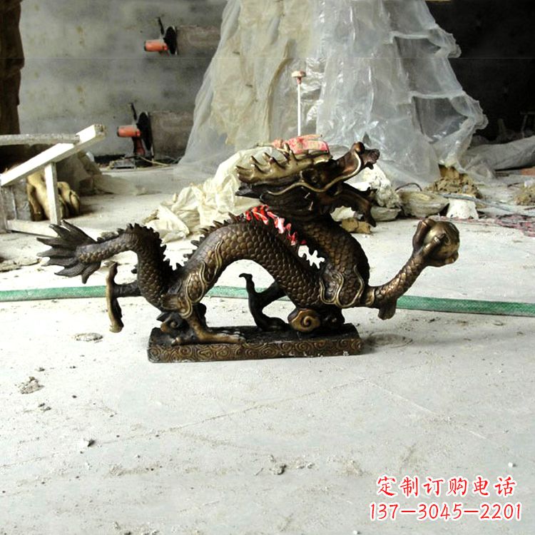 山东精美仿古龙铜雕塑