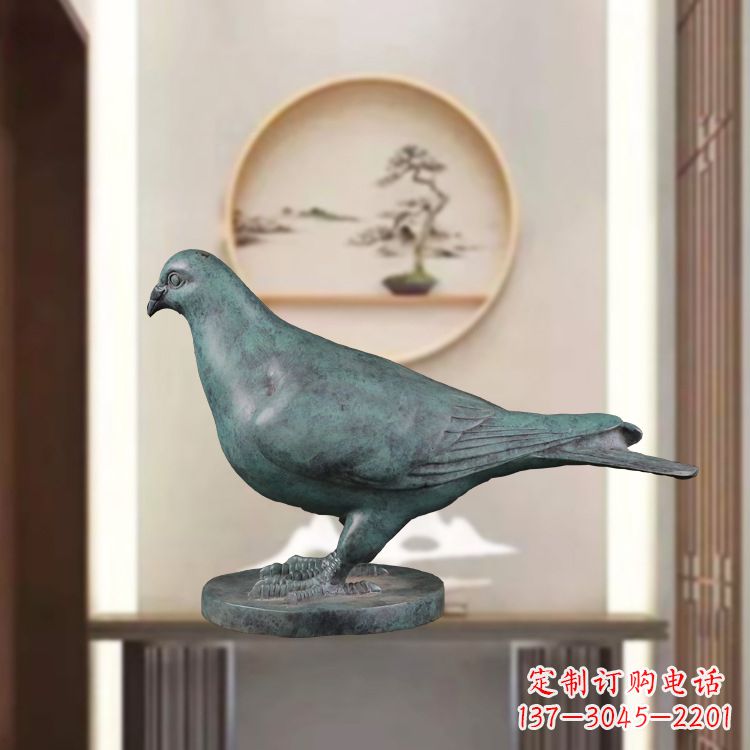山东仿古青铜鸽子动物雕塑摆件