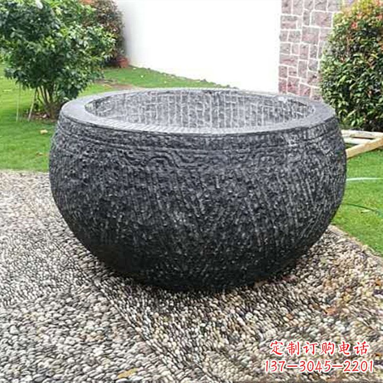 山东仿古石雕水缸