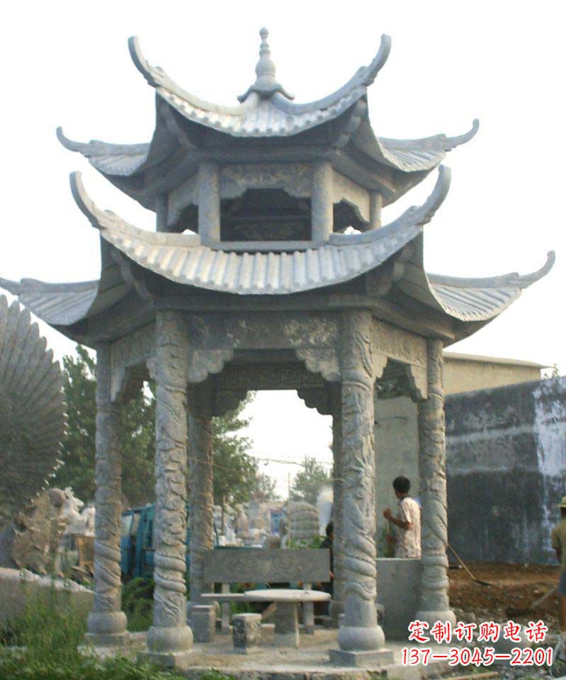 山东仿古石凉亭石雕