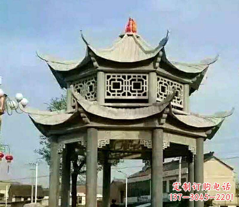 山东仿古石凉亭石雕 (2)
