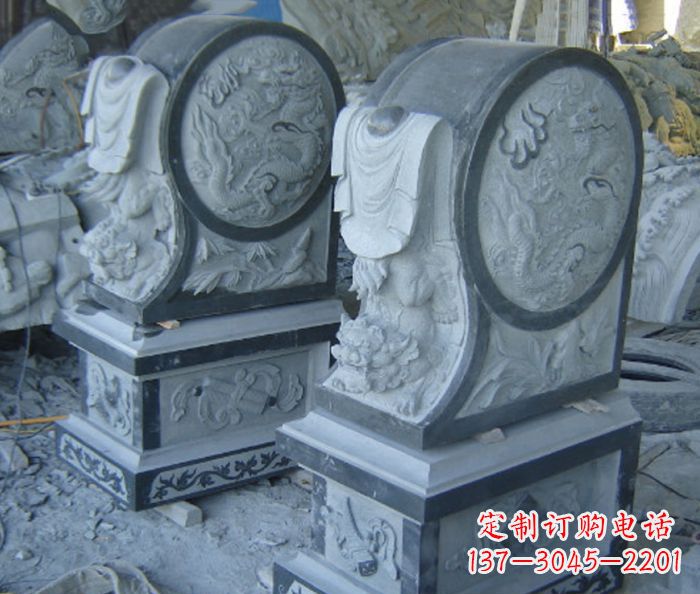 山东仿古石门墩招财抱鼓石
