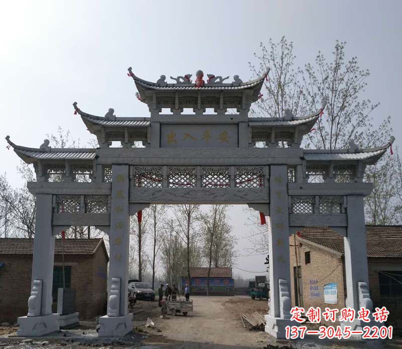 山东仿古石牌坊石雕