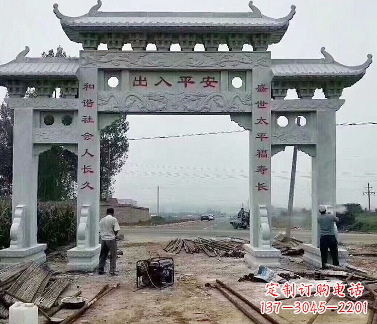山东仿古石牌坊石雕