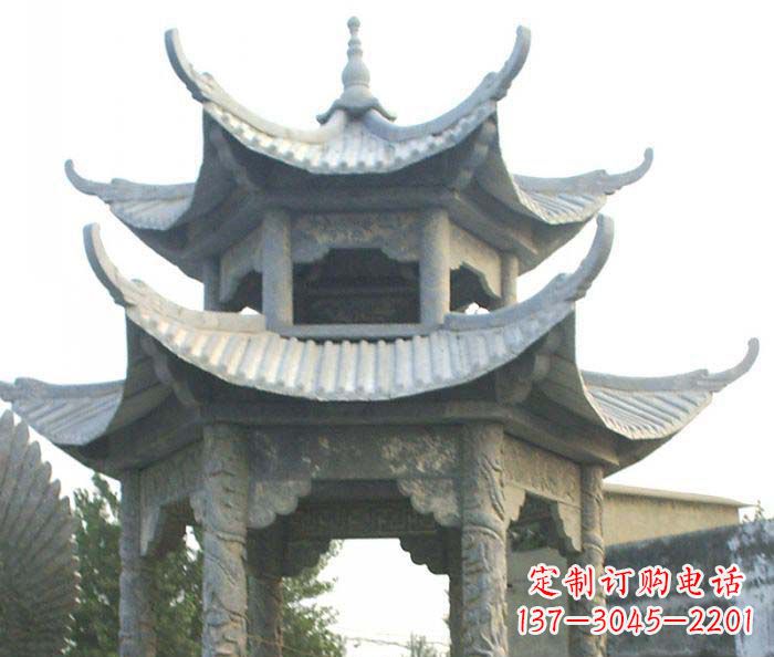 山东仿古双层石雕凉亭