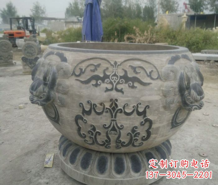 山东仿古圆形水缸石雕