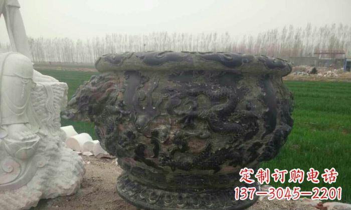 山东仿古圆形水缸石雕