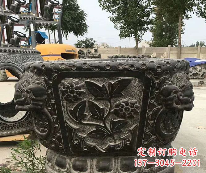 山东仿古招财石雕水缸