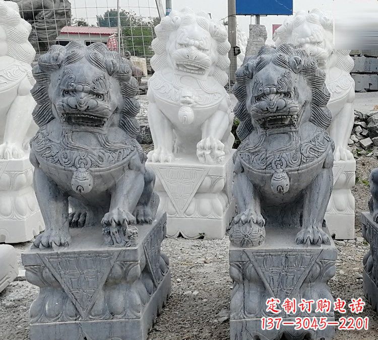 山东仿古青石狮子塑像