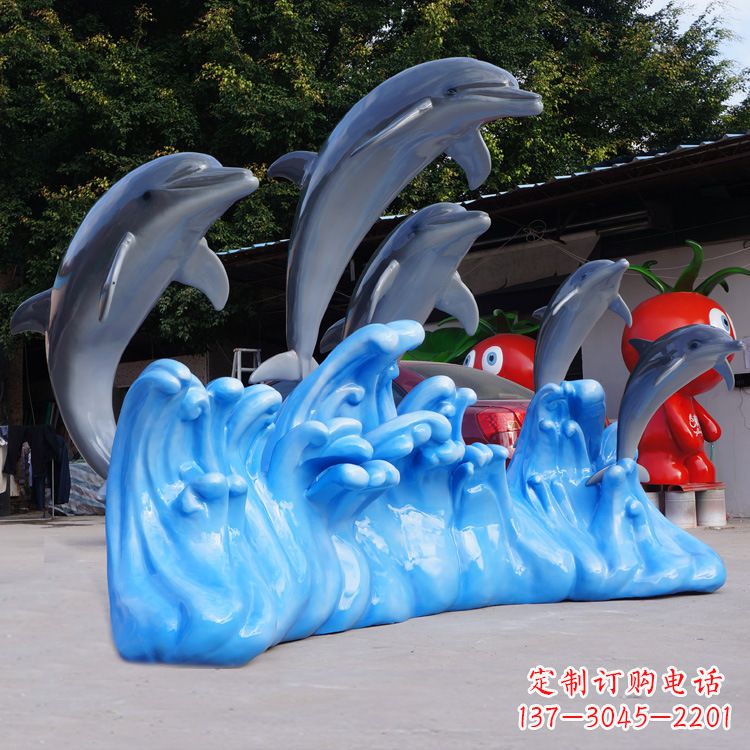 山东仿真海豚玻璃钢雕塑