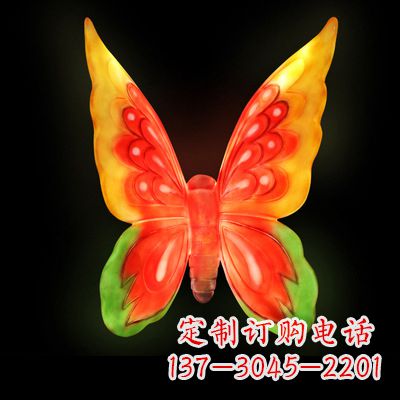 山东艺术雕塑大号黄色发光蝴蝶