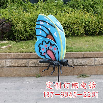 山东蓝色大号蝴蝶雕塑