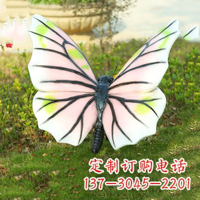 山东浅粉白色仿真蝴蝶雕塑