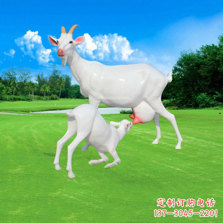山东精美仿真羊羔羊跪乳雕塑