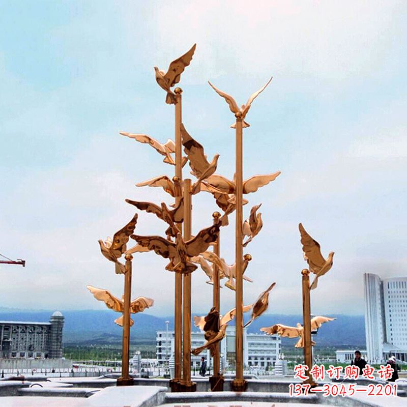 山东中领雕塑传承祥和和平的和平鸽雕塑