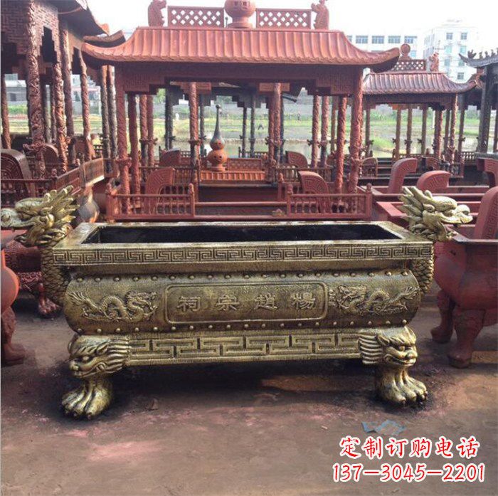 山东浮雕麒麟铜香炉