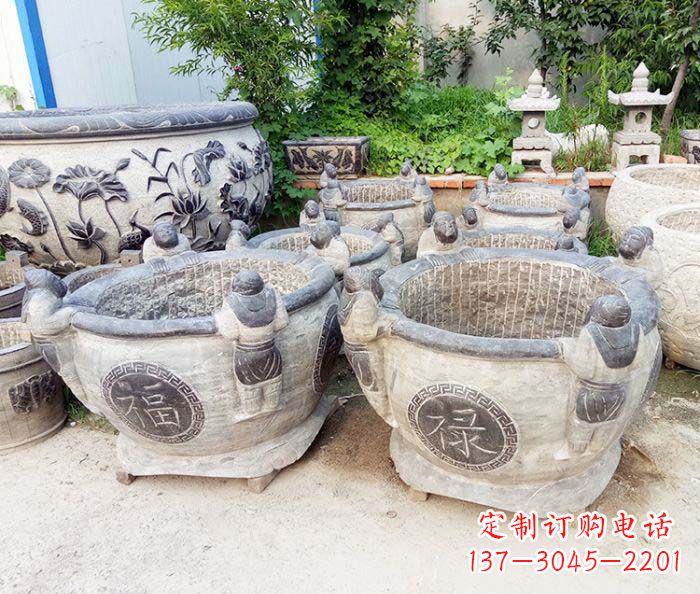 山东福禄招财石雕水缸
