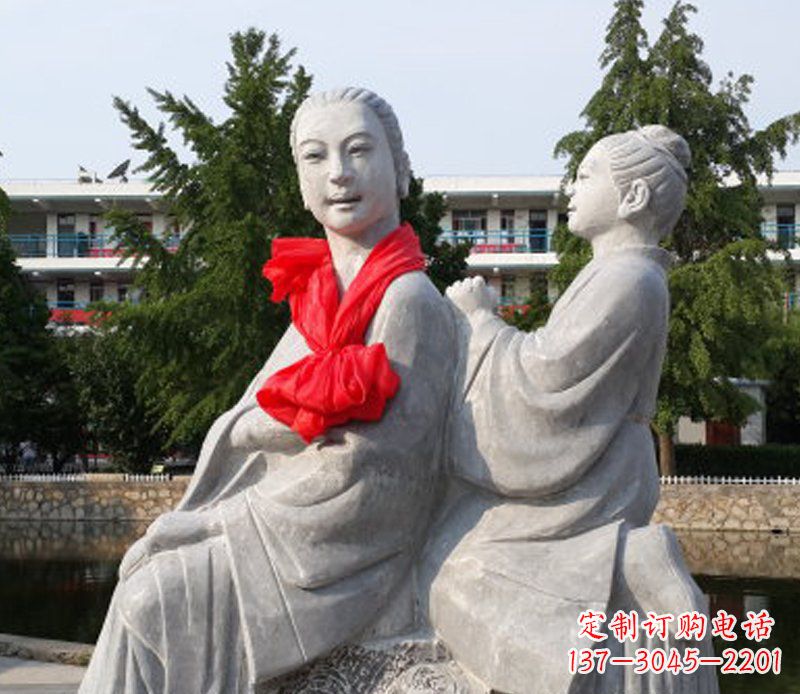 山东爱与温柔——领雕”母亲”石雕景观装饰