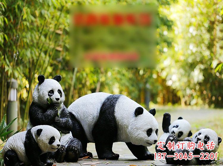 山东玻璃钢仿真熊猫雕塑