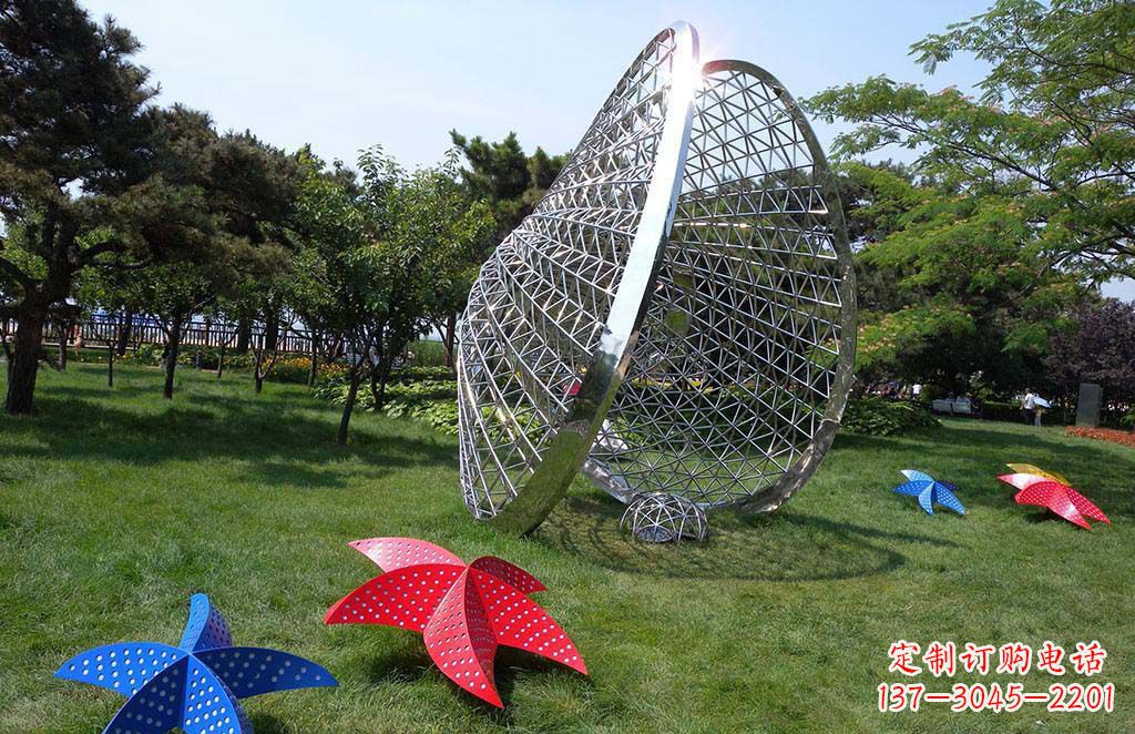 山东精美不锈钢贝壳海星景观雕塑