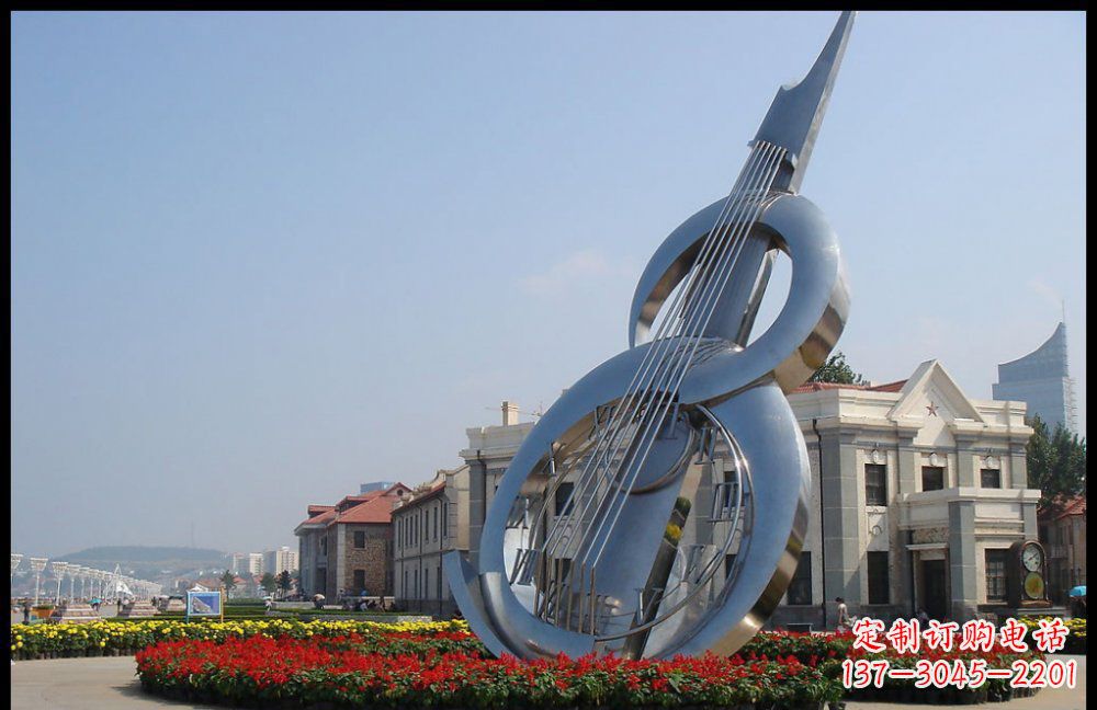 山东YFZD-001不锈钢抽象大提琴雕塑