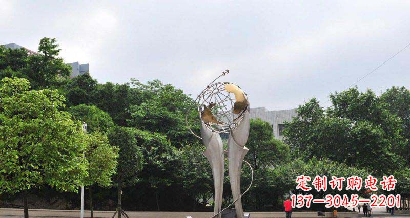 山东中领雕塑精致大气的不锈钢地球雕塑