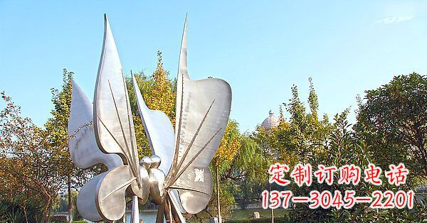 山东英伦风格精致不锈钢抽象蝴蝶雕塑