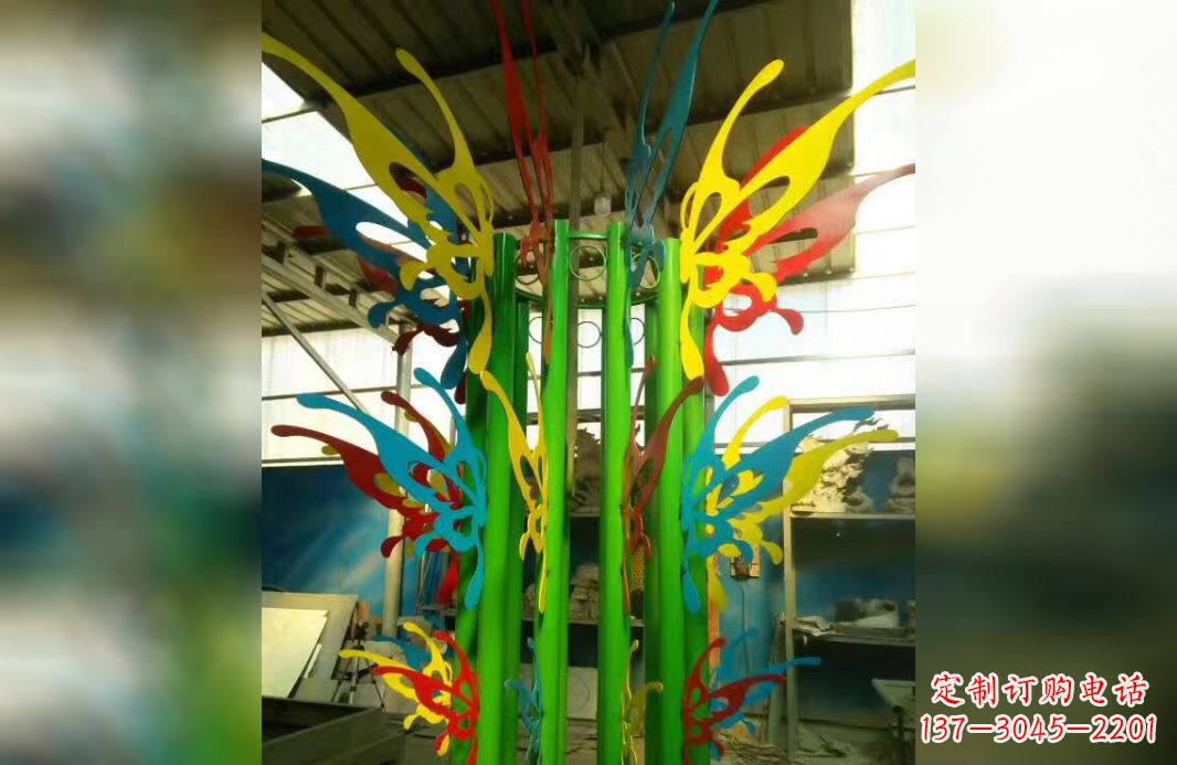 山东精致的不锈钢抽象蝴蝶景观雕塑