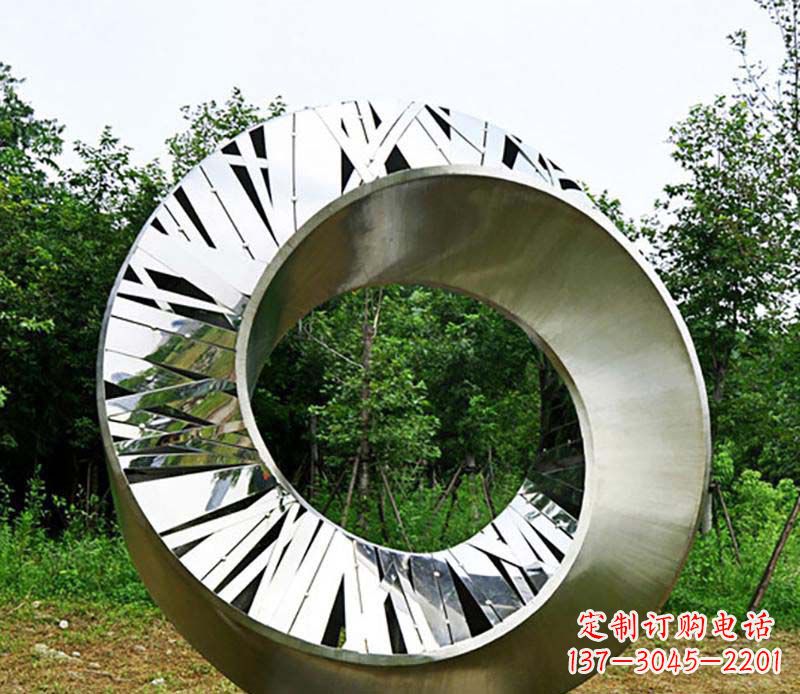 山东符号意义深刻的不锈钢抽象圆环雕塑