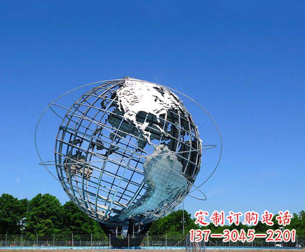 山东不锈钢地球仪摆件雕塑