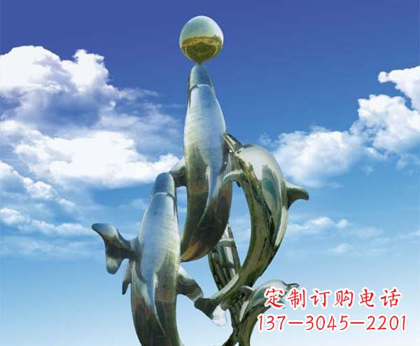 山东有定制|不锈钢|大型海豚雕塑