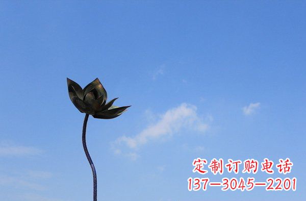 山东公园不锈钢荷花雕塑