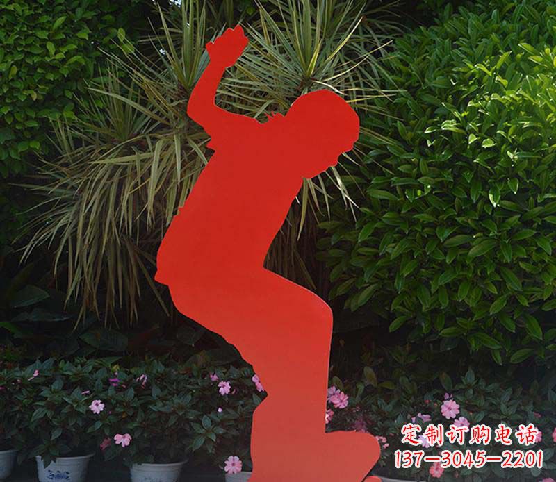 山东不锈钢男孩滑板雕塑
