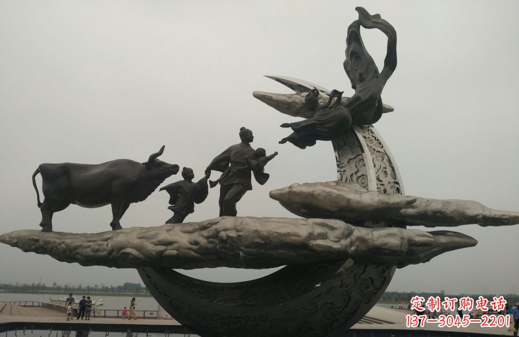 山东古典传说景观雕塑牛郎织女
