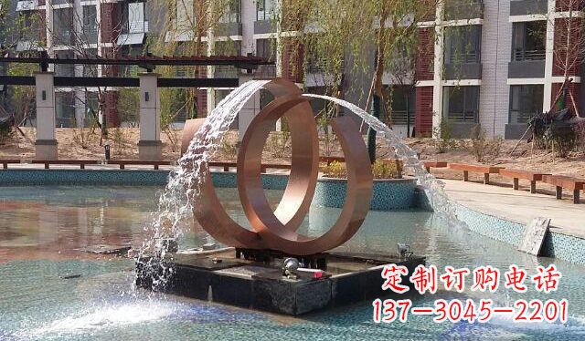 山东高贵典雅的不锈钢喷泉雕塑