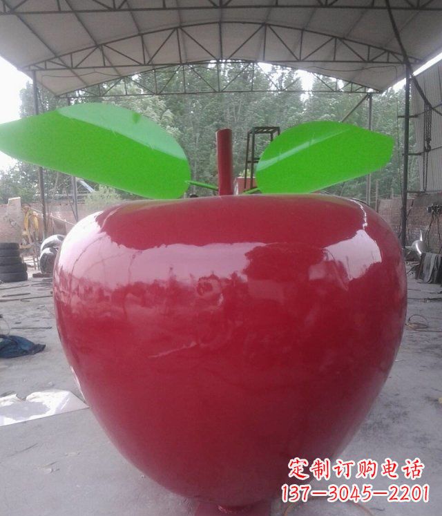 山东黑凤凰不锈钢苹果景观雕塑