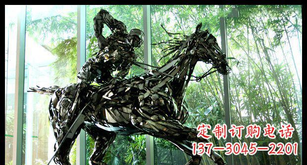 山东高品质不锈钢骑马雕塑