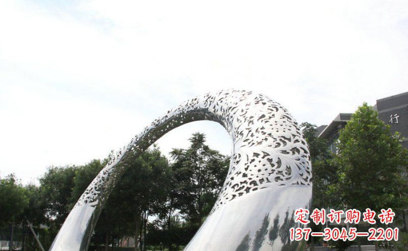 山东优雅定制不锈钢圆形拱门雕塑