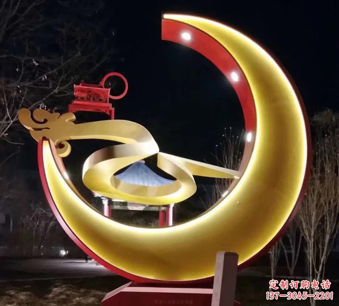山东精致不锈钢月亮雕塑