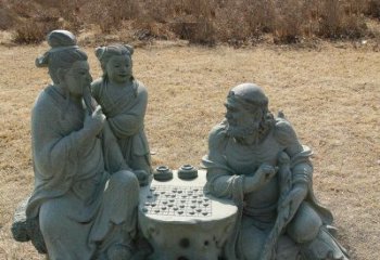 山东八仙下棋铜雕塑