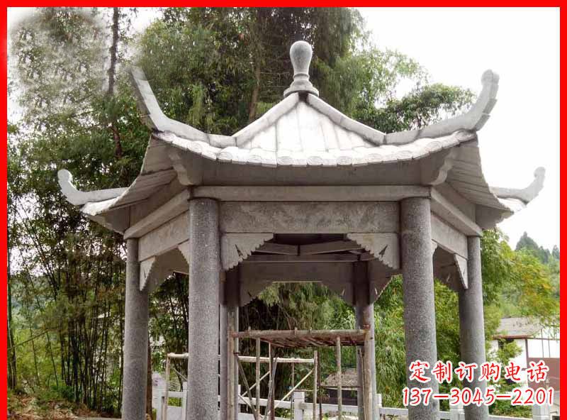山东复古公园石凉亭雕塑