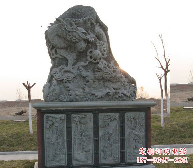 山东精美的大理石龙雕塑