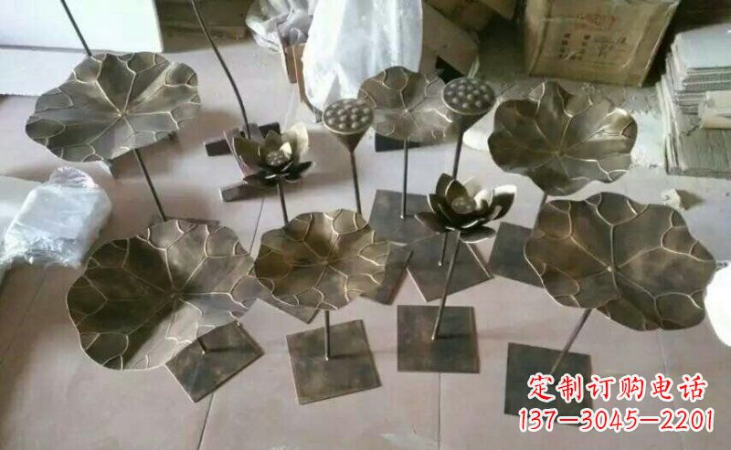 山东精美荷叶锻铜雕塑
