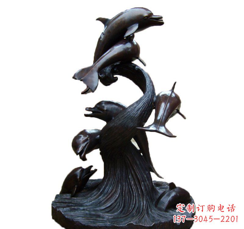 山东产品名称海豚铜雕园林雕塑