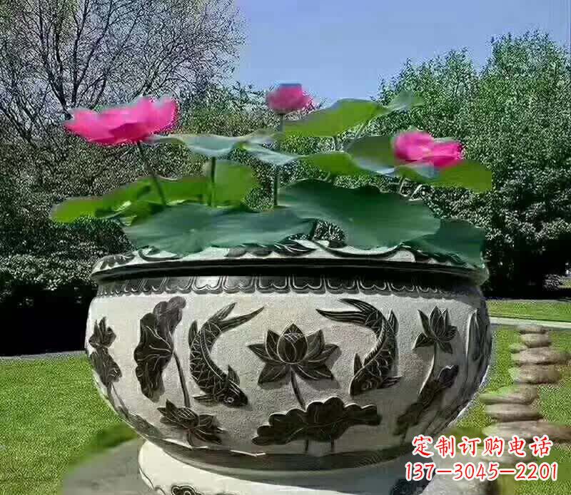 山东唯美鲤鱼水缸雕塑